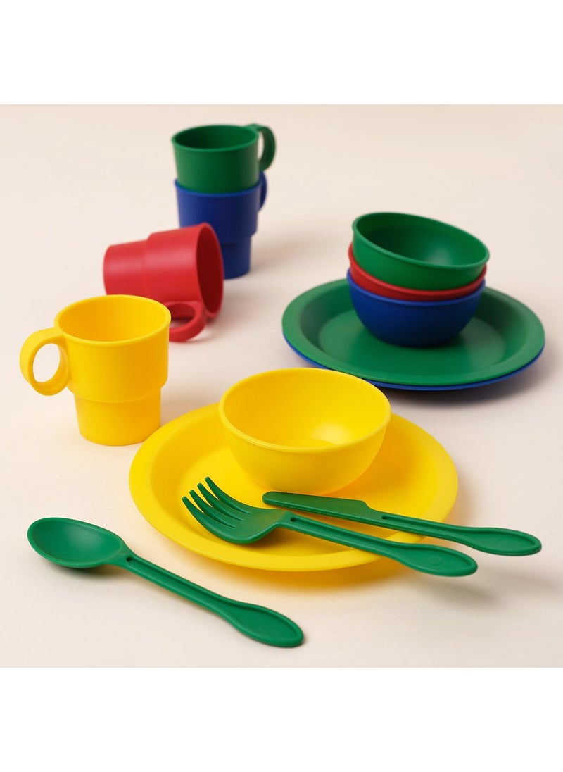 KidKraft KidKraft 27Piece Primary Colored Cookware Set Plastic Dishes and Utensils for Play Kitchens Gift for Ages 18 mo  - Image 4