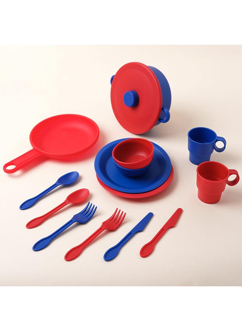 KidKraft KidKraft 27Piece Primary Colored Cookware Set Plastic Dishes and Utensils for Play Kitchens Gift for Ages 18 mo  - Image 5