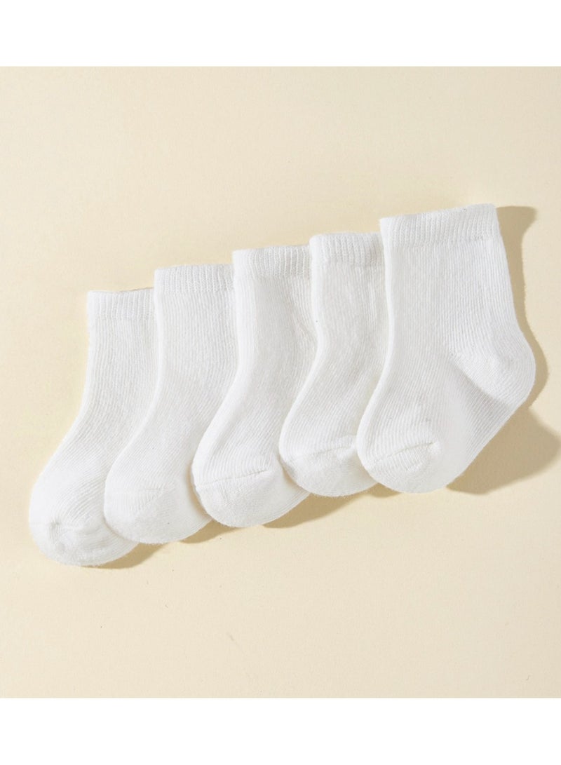 5 pairs of infant and toddler four-season short socks and mid-tube socks  - Image 1