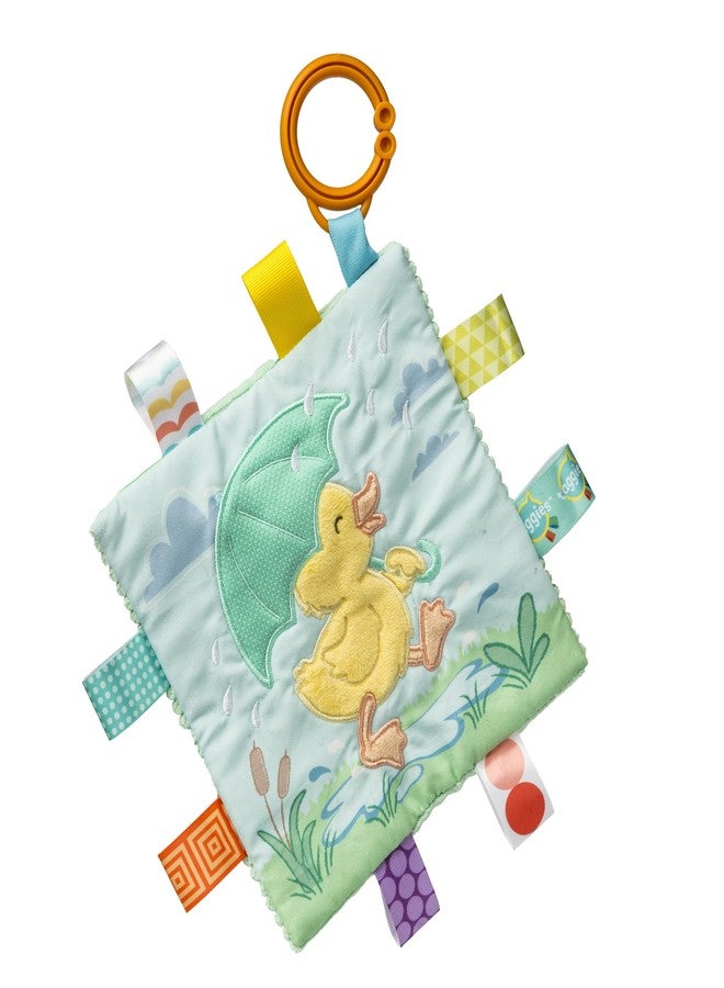 Taggies Crinkle Me Activity Toy with Baby Paper & Squeaker and Sensory Tags, 6 x 6-inches, Yellow Dunkin Duck - Image 1