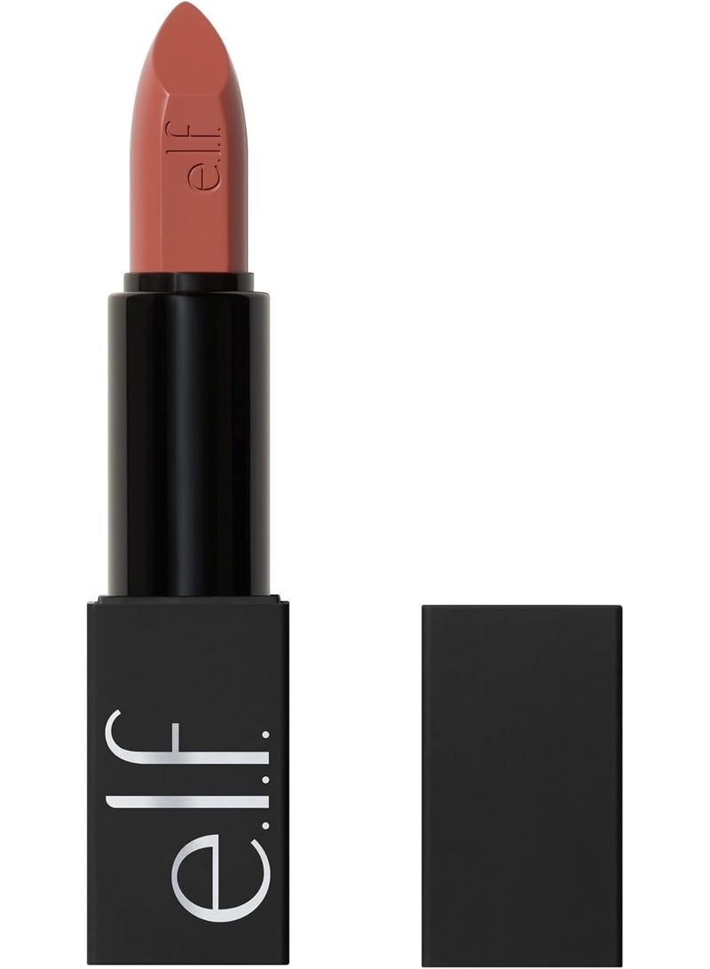elf O Face Satin Lipstick, Richly Pigmented, Nourishing & Long-Lasting Creamy Lipstick, Infused With Jojoba, Vegan & Cruelty-Free, Standing Ovation - Image 1