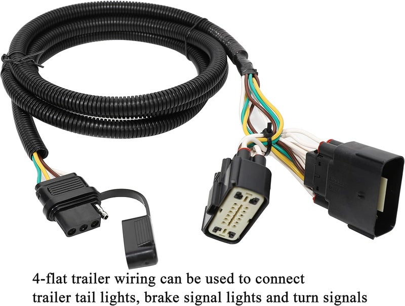 Oyviny Custom 4 Way Flat Trailer Wiring Harness for 2011-2019 Ford Explorer, Plug and Play T-One Connector - Image 5