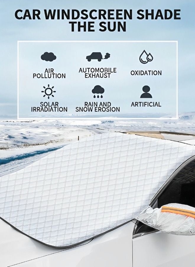 Car Sun Shade, Car Windscreen Sun Shade UV Front Screen Sunshade Cover,Car Cool Windshield Dust Coverfor Use on Front Window Exterior, Dust Water Resistant Snow Ice Cover,Auto Supplies - Image 2