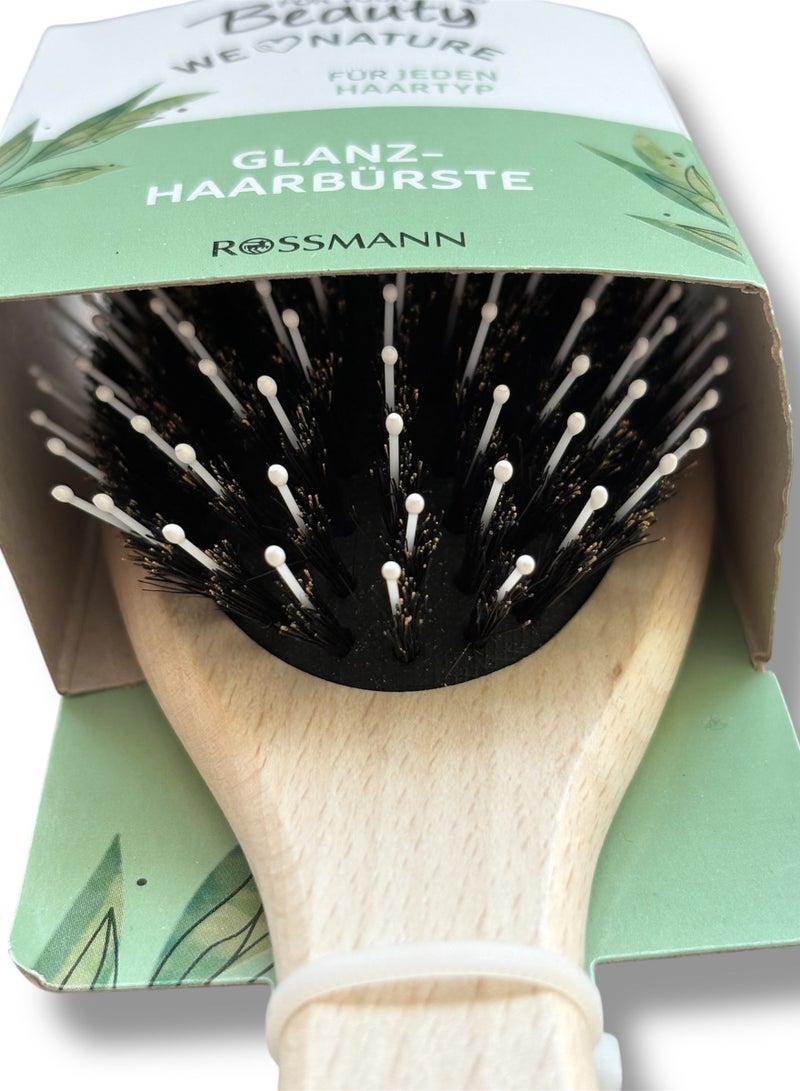 ROSSMANN German Brand, Gloss Hair Brush: Eco-Friendly Beech Wood Brush for Silky, Shiny Hair with Soothing Scalp Massage, ,Paddle Hair brush Care.  - Image 5