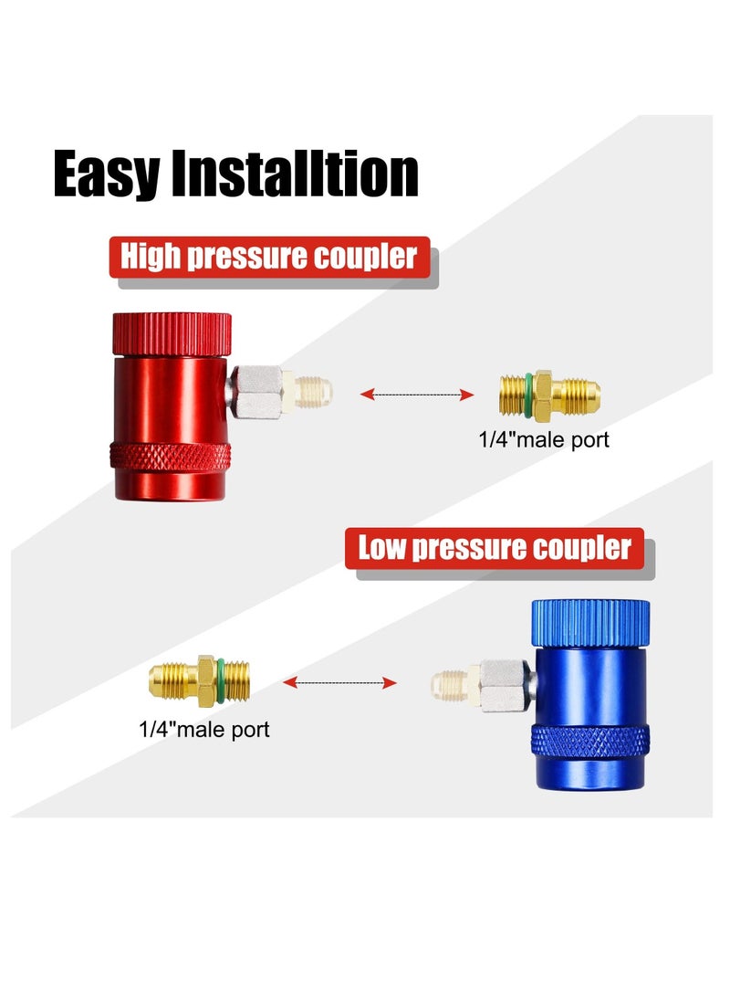 Generic - Quick Coupler Adapter Fittings R1234yf High Side And Low Side For Air Conditioning Evacuation - Image 1