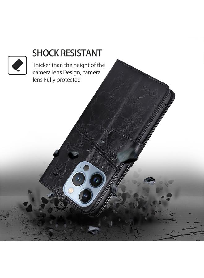 S-TOP Case For Samsung Galaxy S24 5G Geometric Stitching Leather Phone Case - Image 3