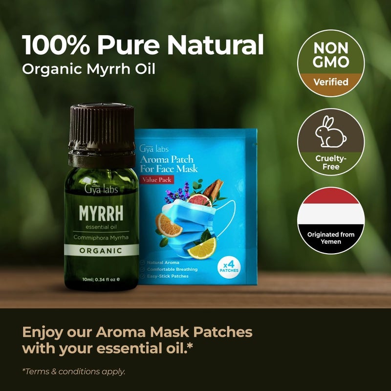 Gya Labs Organic Myrrh Essential Oil - 0.34 Fl Oz - for Skin, Hair, Diffuser, Aromatherapy, DIY Candle Making Scents - Image 2