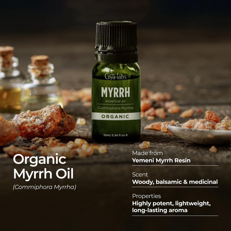 Gya Labs Organic Myrrh Essential Oil - 0.34 Fl Oz - for Skin, Hair, Diffuser, Aromatherapy, DIY Candle Making Scents - Image 3