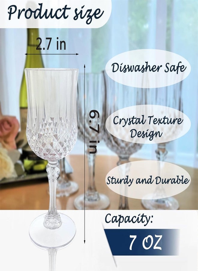 LEYIQU Plastic Wine Glasses, Plastic Goblets Vintage Style Cordial Drinking Glasses for Valentine’s Day, Wedding Reception, Grand Event Party Supplies (12, Transparent) - Image 2