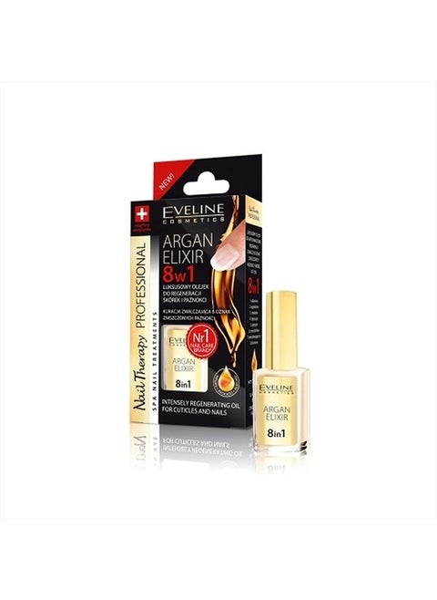 Eveline Argan Elixir 8 in 1 Intensely Regenerating Oil for Cuticles & Nails
