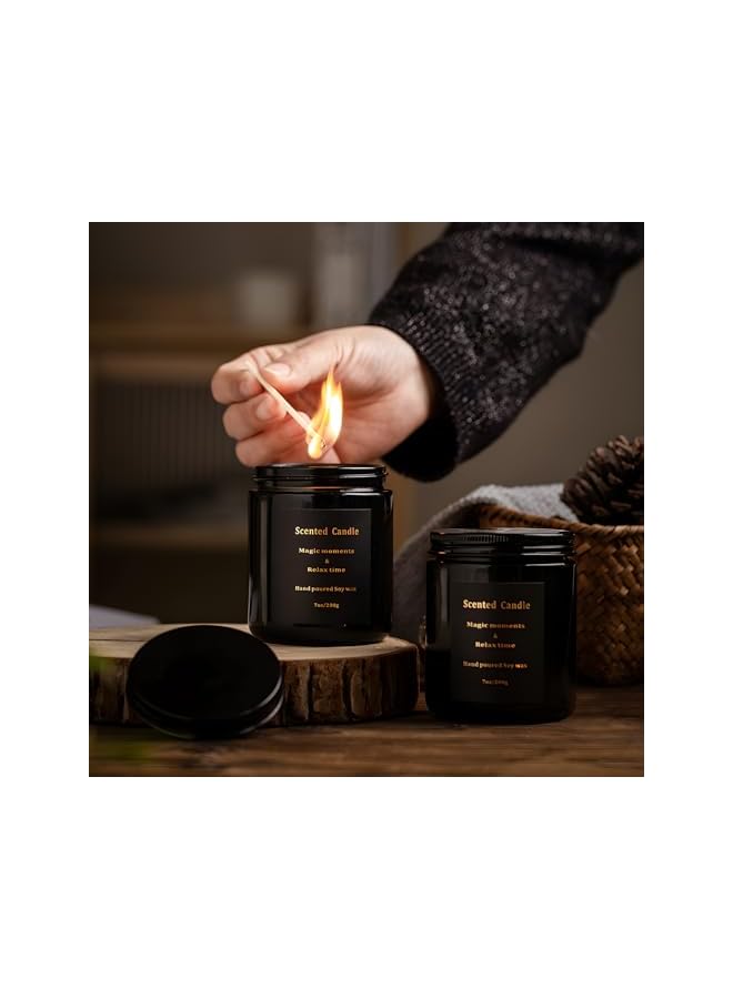 Green Tiger Luxury Scented Soy Wax Candle, 200g, Black Glass Jar with Gift Box, Magic Moments and Relax Time - Image 3