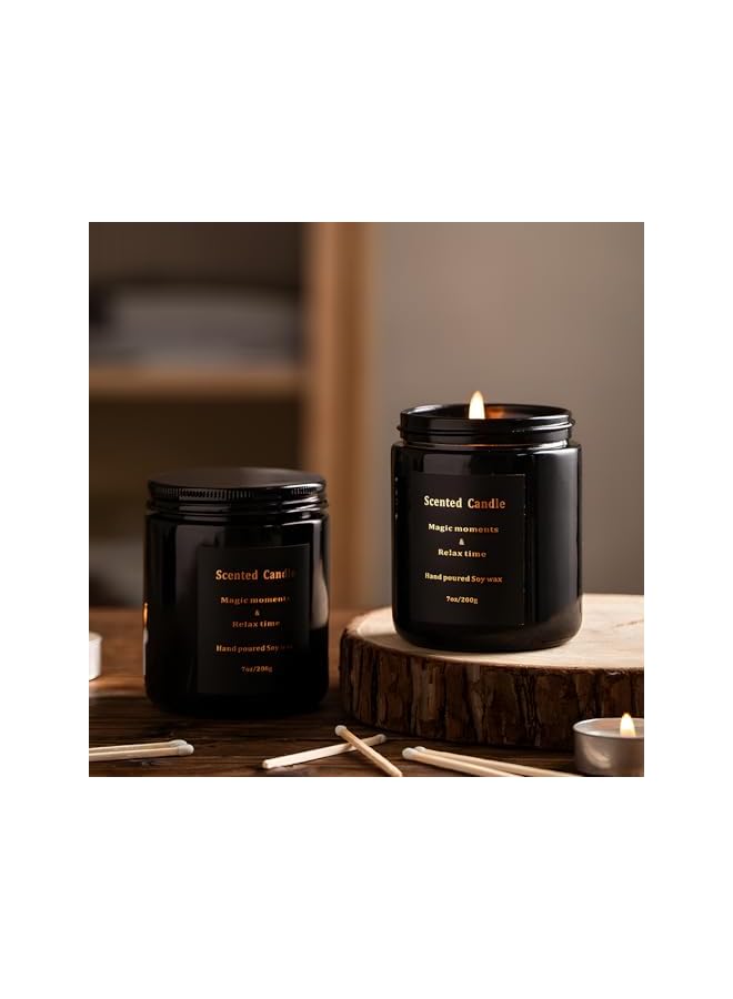 Green Tiger Luxury Scented Soy Wax Candle, 200g, Black Glass Jar with Gift Box, Magic Moments and Relax Time - Image 4