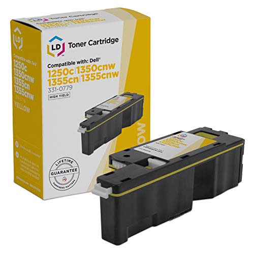LD Compatible Toner Cartridge Replacement for Dell 331-0779 WM2JC High Yield (Yellow) Compatible with Dell 1250c 1350cnw 1355cnw 1355cn C1765nf C1765nfw C1760nw 1755nf 1755nfw - Image 1