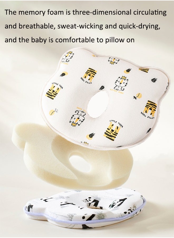 Aissiora Baby neck support pillow Baby's head shaping pillow Memory foam pillow core Prevention and correction of eccentricity Baby pillows Suitable for newborns  - Image 3