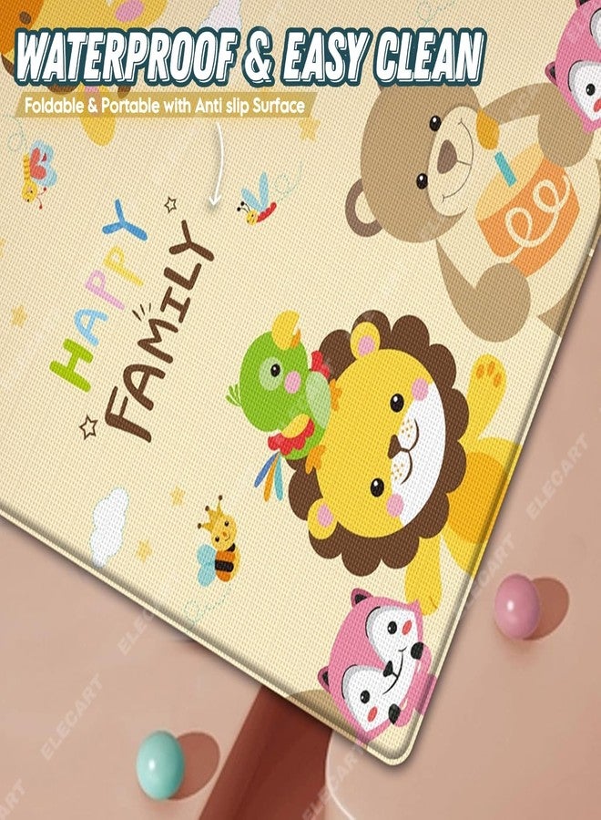 Elecart Extra Large Baby Play Mat | Foldable, Waterproof, Non-Toxic, BPA-Free | Soft Foam Playmat for Crawling, Tummy Time & Toddler Activities | Reversible, Portable & Easy to Clean | Indoor & Outdoor Use - Image 4