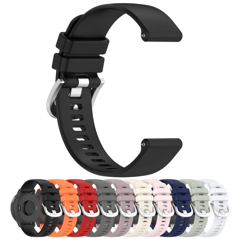 Disscool Replacement Strap Compatible with Garmin Vivoactive 5 – 20mm Soft Silicone Quick Release Wristband (Black) - Image 2