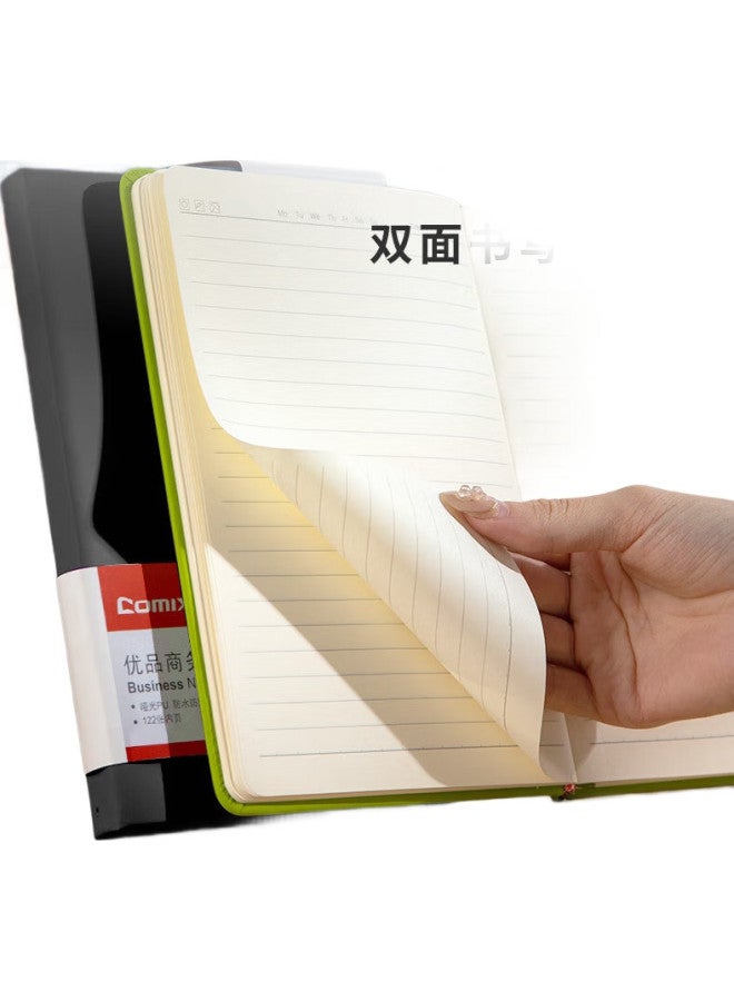 Comix [Lowest Price Online] Premium Series A5 Leather Notebook, Office Meeting Diary, Office Stationery, 122 Sheets, C5902, Black, 4 Packs - Image 2