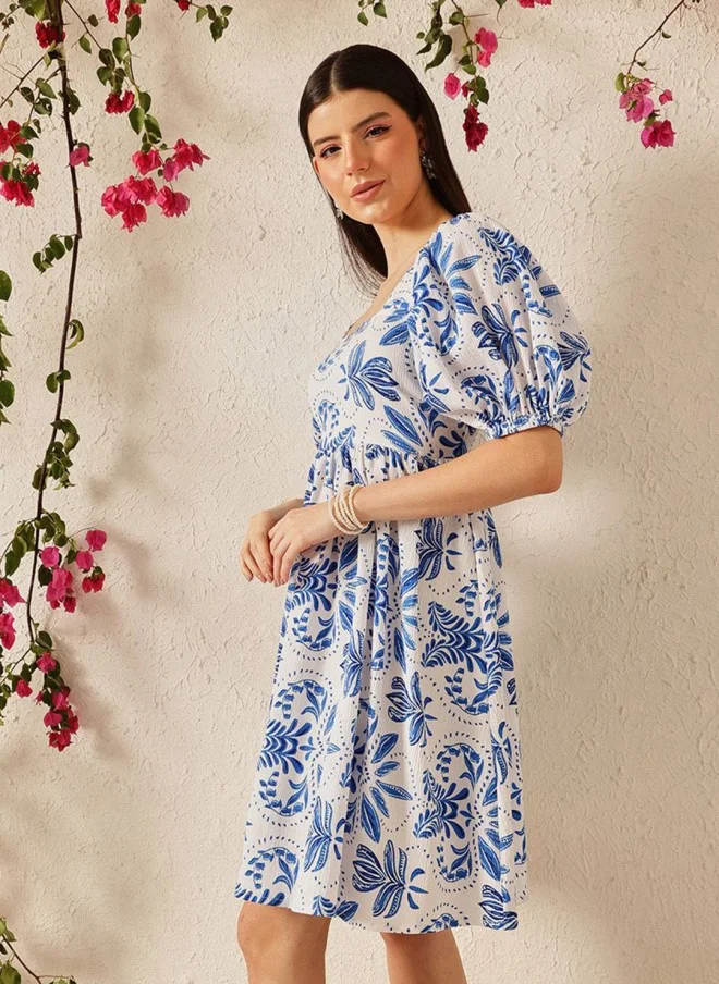 STREET 9  Floral Printed Fit & Flare Dress for Women for Women | Best Price UAE