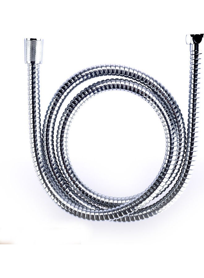 Stainless Steel Anti-Winding Premium Shower Hose - 1.5 Meter Extra-Long with 0.2Mpa-0.8MPa Water Pressure, Metal Unit And Brass Insert | Ideal for Bathroom, Toilet, Kitchen & More Silver
