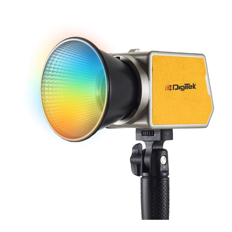Digitek ® (DCL-60W RGB) ضوء LED مستمر بقوة 60 واط RGB مع قاعدة ميني بوين وعاكس، درجة حرارة اللون 2700K-6500K، 20 وضع تأثيرات، 97+ CRI، سطوع قابل للتعديل من 0-100%، تحكم عبر التطبيق، إضاءة استوديو للتصوير الفوتوغرافي والفيديو. - Image 1