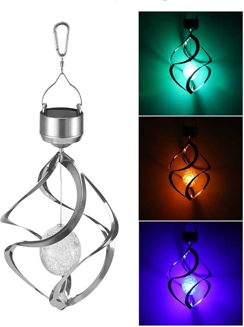 comfrt Solar Lights Outdoor Yard Decorations, Solar Wind Turn Light Solar Wind Chime Wind Chimes Lights LED Colour Changing Hanging Light for Design Decoration for Garden, Patio, Balcony, - Image 1