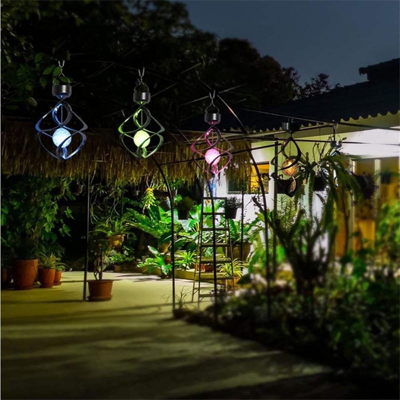 comfrt Solar Lights Outdoor Yard Decorations, Solar Wind Turn Light Solar Wind Chime Wind Chimes Lights LED Colour Changing Hanging Light for Design Decoration for Garden, Patio, Balcony, - Image 5