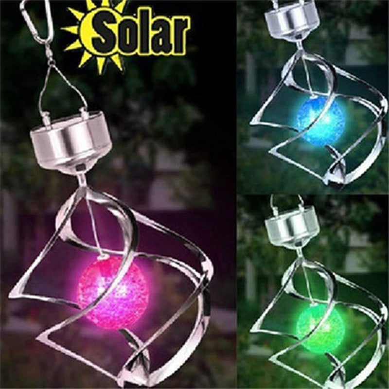 comfrt Solar Lights Outdoor Yard Decorations, Solar Wind Turn Light Solar Wind Chime Wind Chimes Lights LED Colour Changing Hanging Light for Design Decoration for Garden, Patio, Balcony, - Image 2