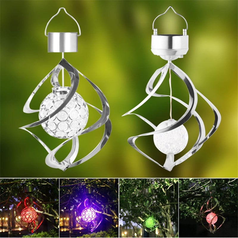 comfrt Solar Lights Outdoor Yard Decorations, Solar Wind Turn Light Solar Wind Chime Wind Chimes Lights LED Colour Changing Hanging Light for Design Decoration for Garden, Patio, Balcony, - Image 4