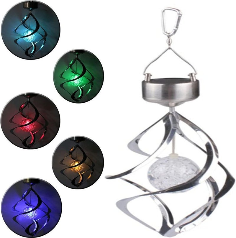 comfrt Solar Lights Outdoor Yard Decorations, Solar Wind Turn Light Solar Wind Chime Wind Chimes Lights LED Colour Changing Hanging Light for Design Decoration for Garden, Patio, Balcony, - Image 3