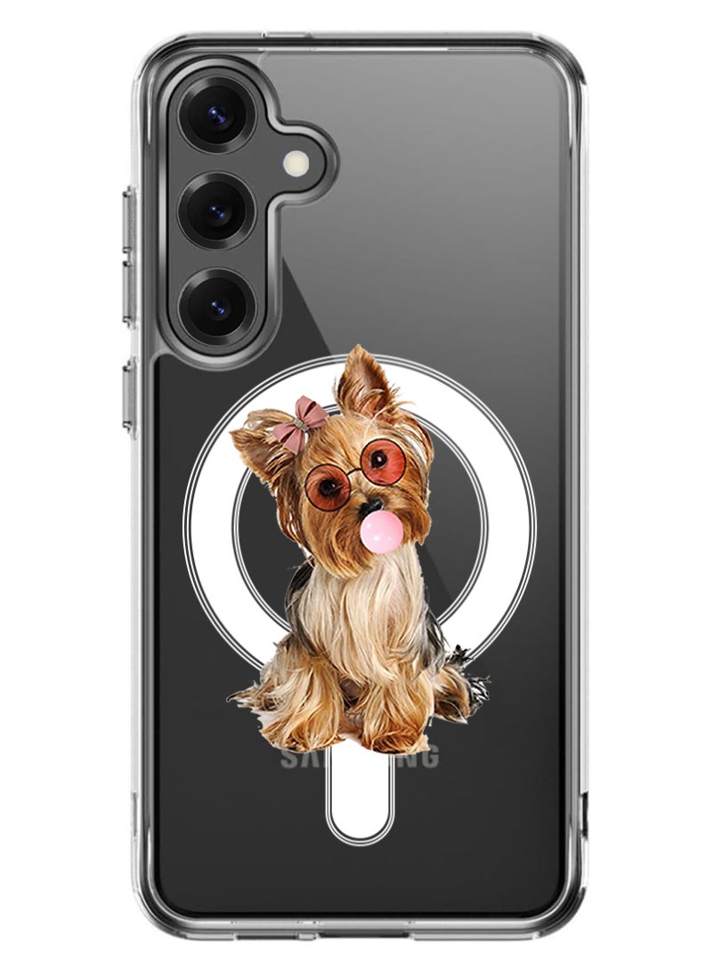Theodor Magnetic Case for Samsung Galaxy S25 Plus 6.7-inch Compatible with MagSafe Wireless Charging, Shockproof Phone Bumper Cover Dog with bubble - Image 1