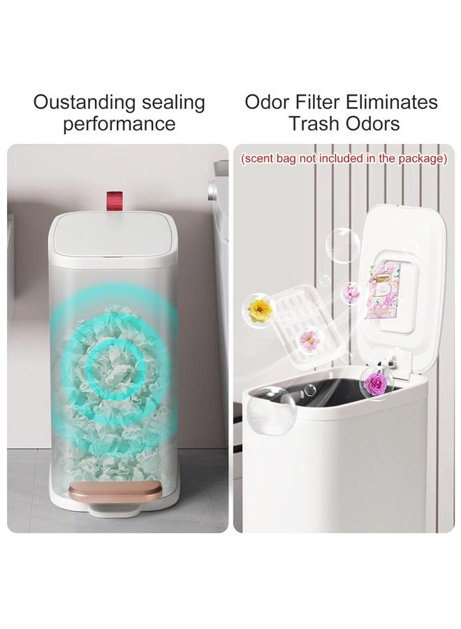 Bukela Stainless Steel Bathroom Trash Can with Lid – 6.5L Compact Metal Garbage Bin, Step Pedal & Removable Inner Bucket, Odor-Proof Slim Design for Toilet, Office, Bedroom - Image 4