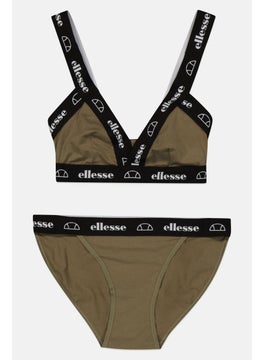 Ellesse Women 2 Pieces Bralette And Underwear Set, OliveBlack  - Image 1