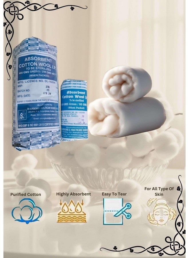 Absorbent Cotton Roll (500 Gram Gross High Quality - Ideal for Makeup Removal,Medical Use - CE & ISO Certified (Pack Of 1) - Image 5