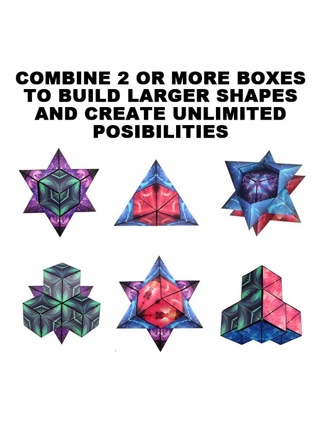 Generic - 4Pcs Shape Shifting Box, Infinity Cube Box, Magnetic Geometry Rubik's Cube, Collapsible 3D Decompression Box Set, Educational Toy for Kids Adults - Image 1