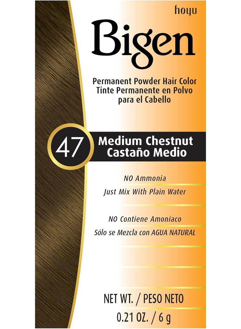 Bigen Permanent Powder Hair Color 47 Medium Chestnut, 0.21 Ounce (1) - Image 1