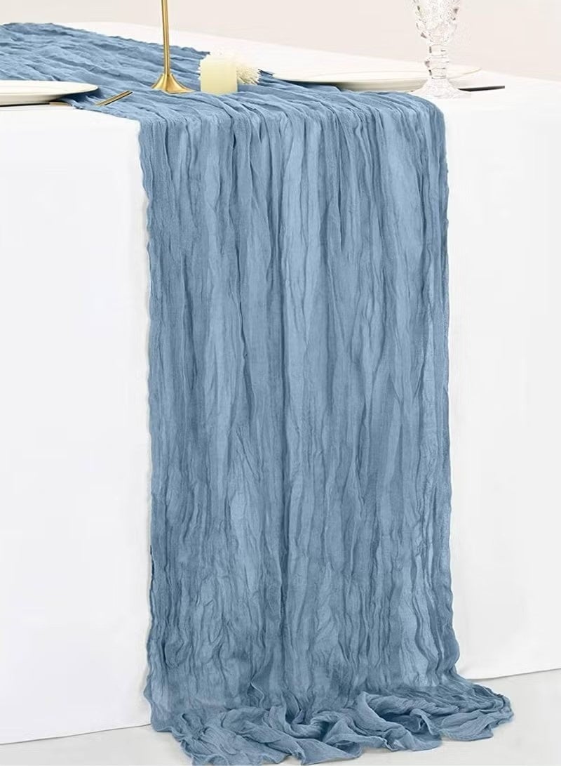 A Bohemian style wrinkled long table mat fabric, used for wedding receptions, wedding showers, holiday party decorations - Image 1
