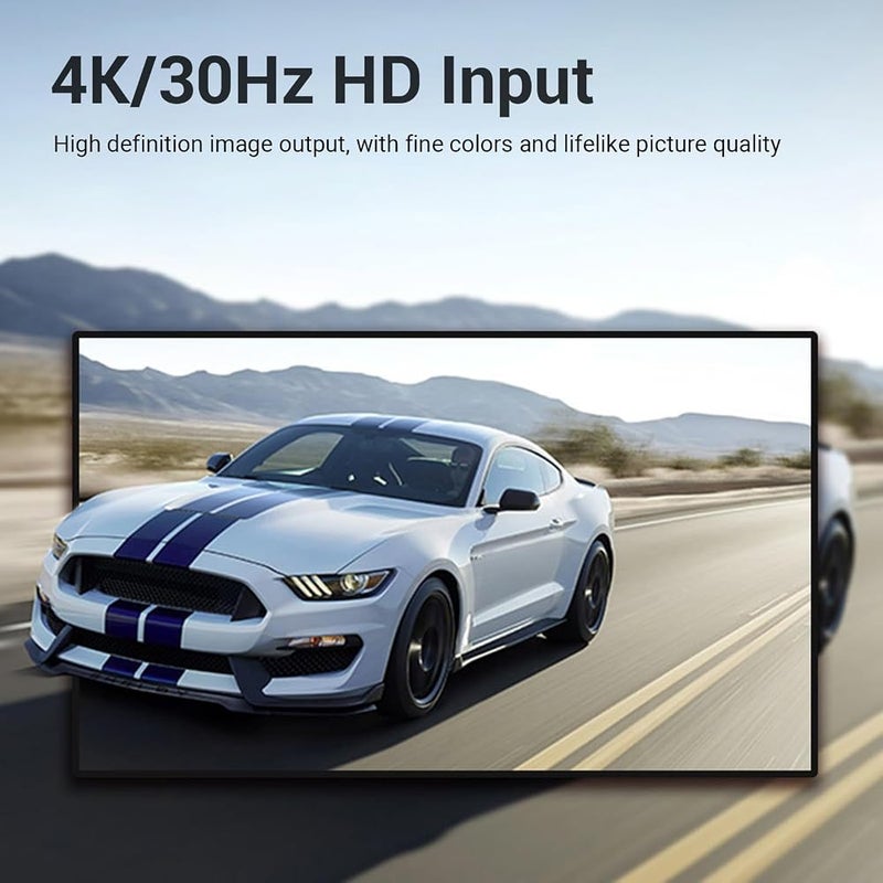 بطاقة تحويل HDMI إلى USB C، تدعم تسجيل فيديو بدقة 4K بمعدل 30 إطارًا في الثانية أو 1080p بمعدل 60 إطارًا في الثانية، قابلة للتشغيل التلقائي ومتوافقة مع برامج مثل OBS وأجهزة الكمبيوتر - Image 5