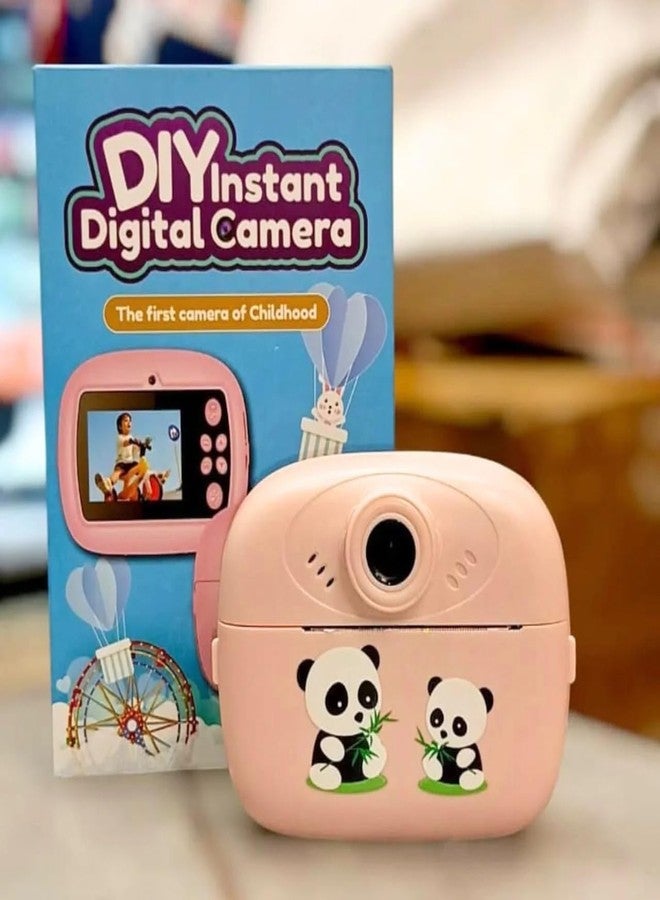 Case Creation Kids Instant Print Camera Video with Games, Thermal Printer, 2 Print Rolls, USB Charging, 48MP Children Digital Camera, Gift for Boys & Girls Age 3–16 (Pink Kids Instant Print Camera) - Image 1
