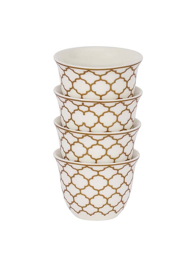 Royalford 12 Piece Bone China Cawa Cup Set- RF12114/ 80 ml Capacity, Heat-Resistant, Scratch-Resistant, Perfect for Serving Traditional Drink, Arabic Coffee Multicolor - Image 4