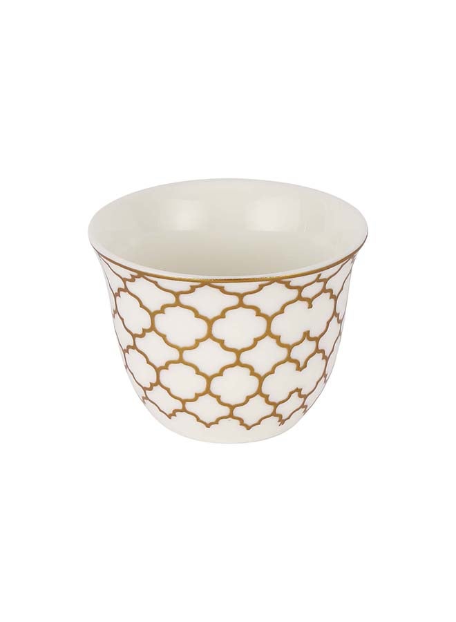 Royalford 12 Piece Bone China Cawa Cup Set- RF12114/ 80 ml Capacity, Heat-Resistant, Scratch-Resistant, Perfect for Serving Traditional Drink, Arabic Coffee Multicolor - Image 2