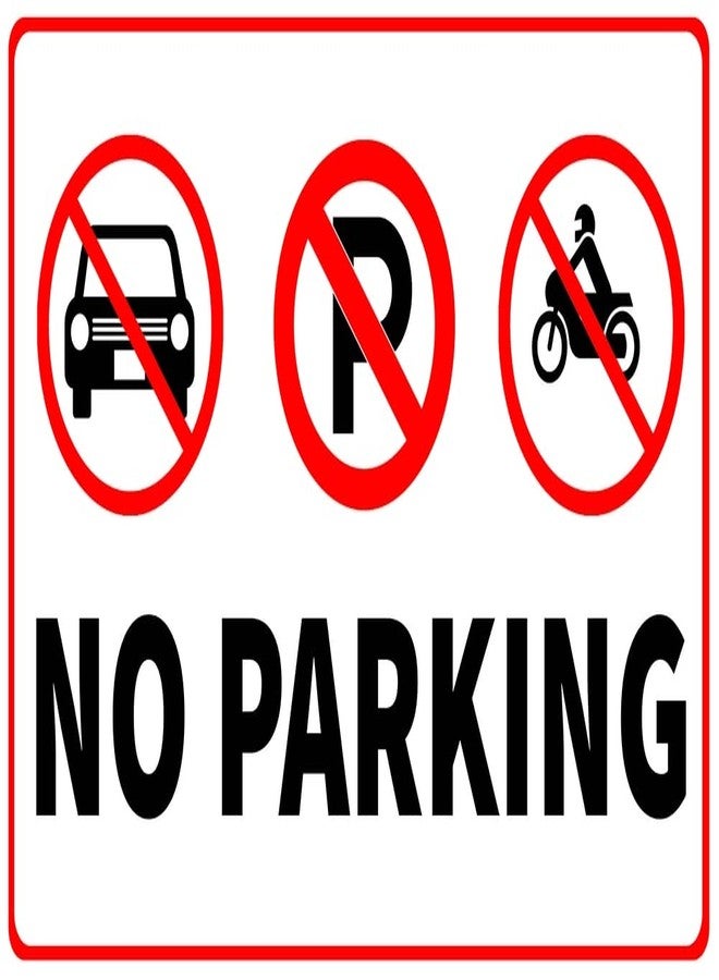 VAAIMAI No Parking Sign Board | 12x8 Inch | 5MM PVC Eco Print Matt Laminated | Self-Adhesive Safety & Warning Board | Pack of 2 - Image 1