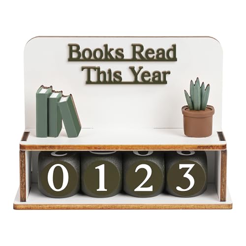 DINIZON Books Read This Year Counter Valentines Day Gifts For Women Readers, Personalized Book Counter Tracker Bookshelf Decor, Bookish Gifts Accessories For Book Lovers, Bookworm, Bookclub Stocking Stuffers - Image 1