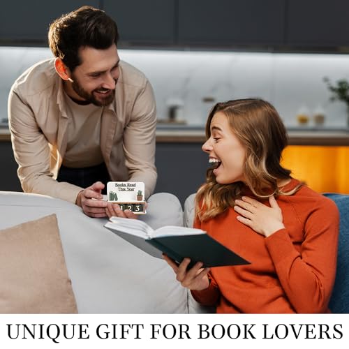 DINIZON Books Read This Year Counter Valentines Day Gifts For Women Readers, Personalized Book Counter Tracker Bookshelf Decor, Bookish Gifts Accessories For Book Lovers, Bookworm, Bookclub Stocking Stuffers - Image 2