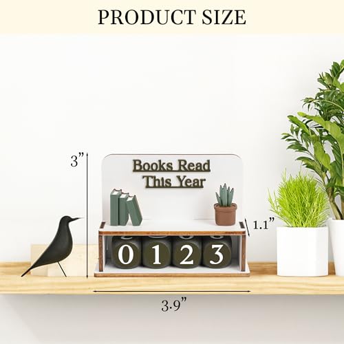 DINIZON Books Read This Year Counter Valentines Day Gifts For Women Readers, Personalized Book Counter Tracker Bookshelf Decor, Bookish Gifts Accessories For Book Lovers, Bookworm, Bookclub Stocking Stuffers - Image 4