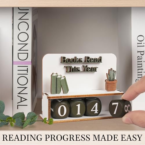 DINIZON Books Read This Year Counter Valentines Day Gifts For Women Readers, Personalized Book Counter Tracker Bookshelf Decor, Bookish Gifts Accessories For Book Lovers, Bookworm, Bookclub Stocking Stuffers - Image 3