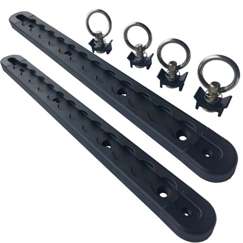 FishYuan Heavy-Duty L Track Tie Down Set, Includes 2Pcs 1ft L-Track Rail with End Caps and 4Pcs Single Stud O-Ring Fittings, Versatile Trailer Tie Down System for Trailers and Truck Beds - Image 1