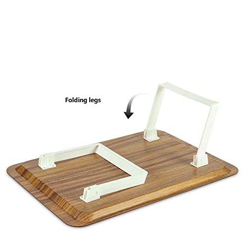 Freelance Nature Kraft Bed Serving Tray with Foldable Legs, Beige 37x53cm - Study Laptop Lap Desk, Non-Slip Surface - Kitchen & Dining/Coffee Table Trays for Breakfast/Food/Tea - Brown, Made in Europe - Image 5