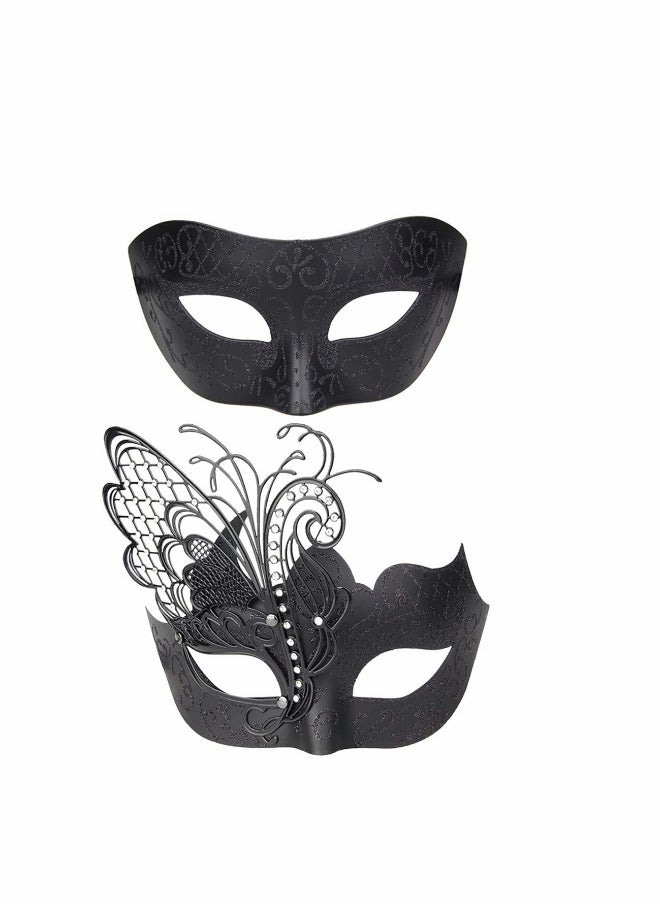 Mardi Gras Venetian Style Masquerade Mask Costume Set with Accessories  - Image 1