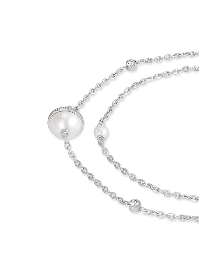 شيروتي 1881 Luciana Silver Double Layer Round Motif Necklace