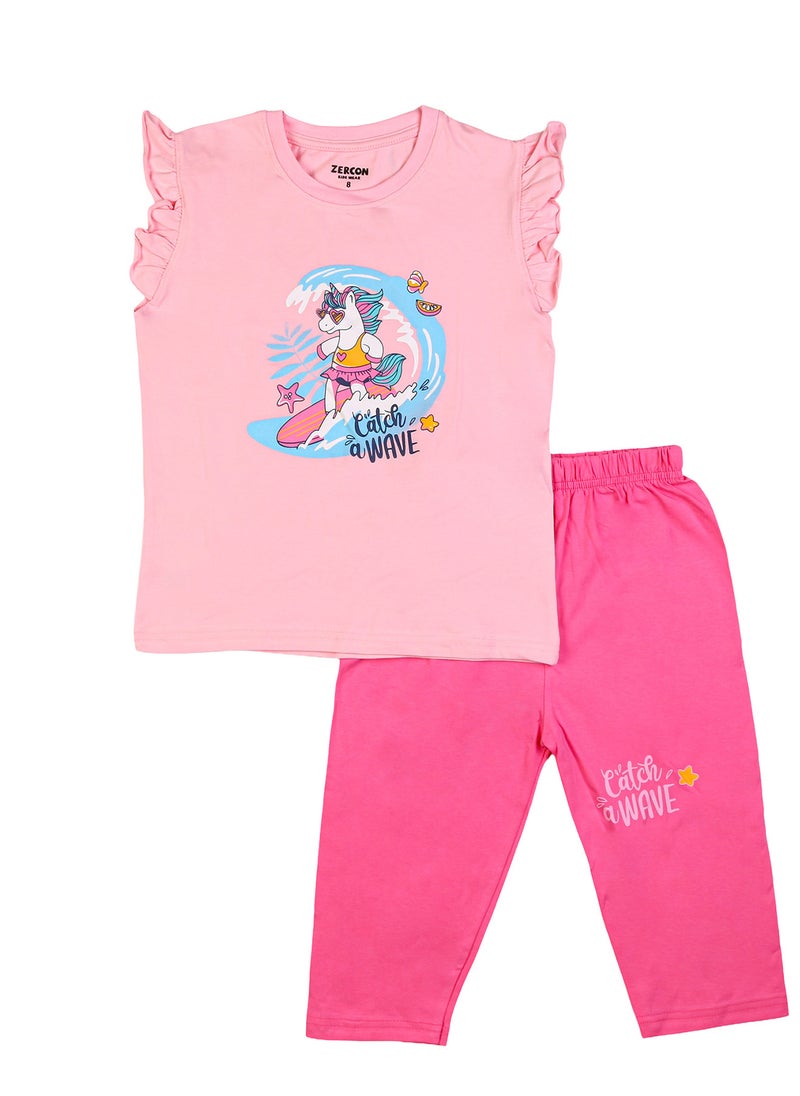 Zercon Summer Pajama Set for Girls  - Image 1